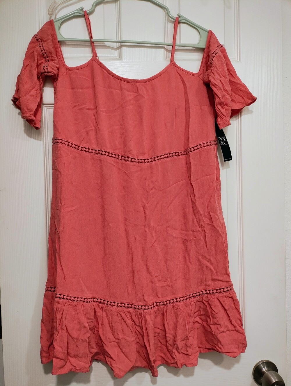 NWT New York & Company Coral Cold-Shoulder Mini Dress